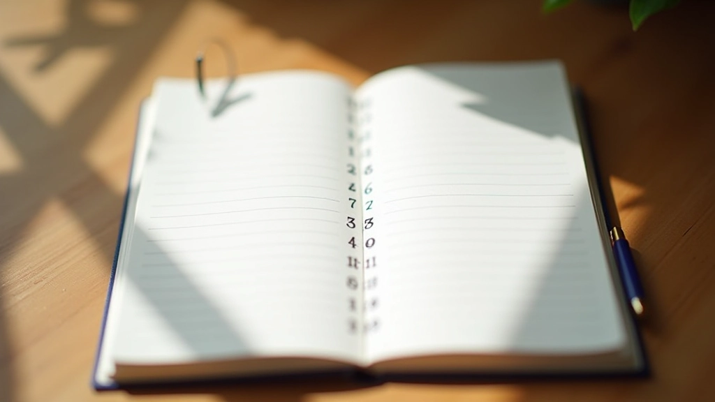 Tabulka s čísly od 1 do 10 pro sledování nálady s poznámkami