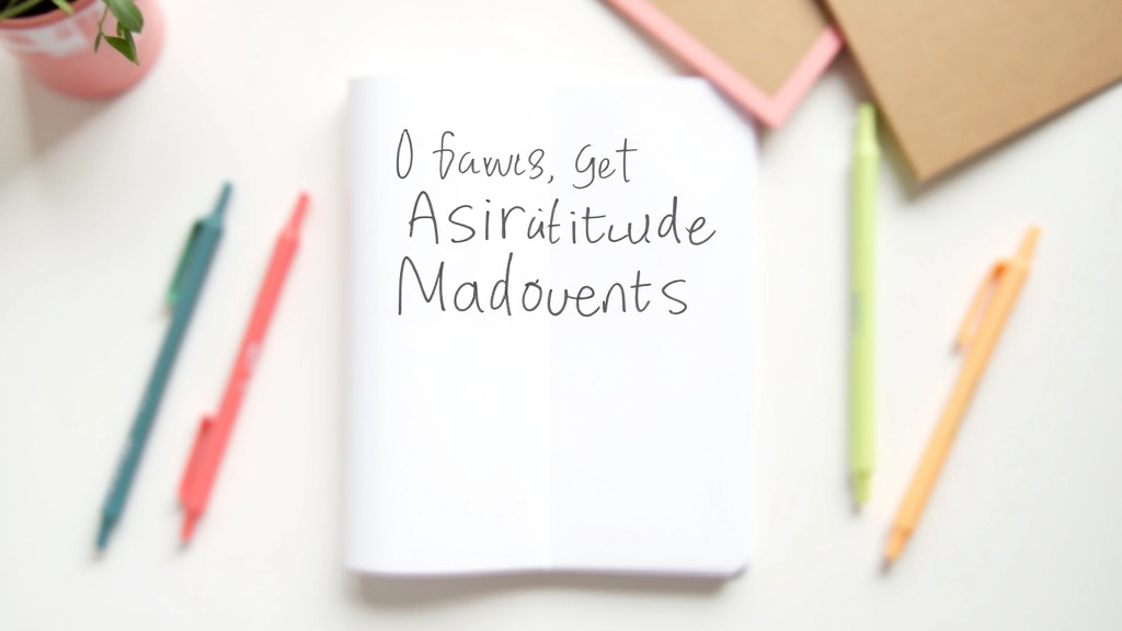 Zápisník s pozitívními affirmacemi a barevnými zvýrazňovači na jasném pozadí